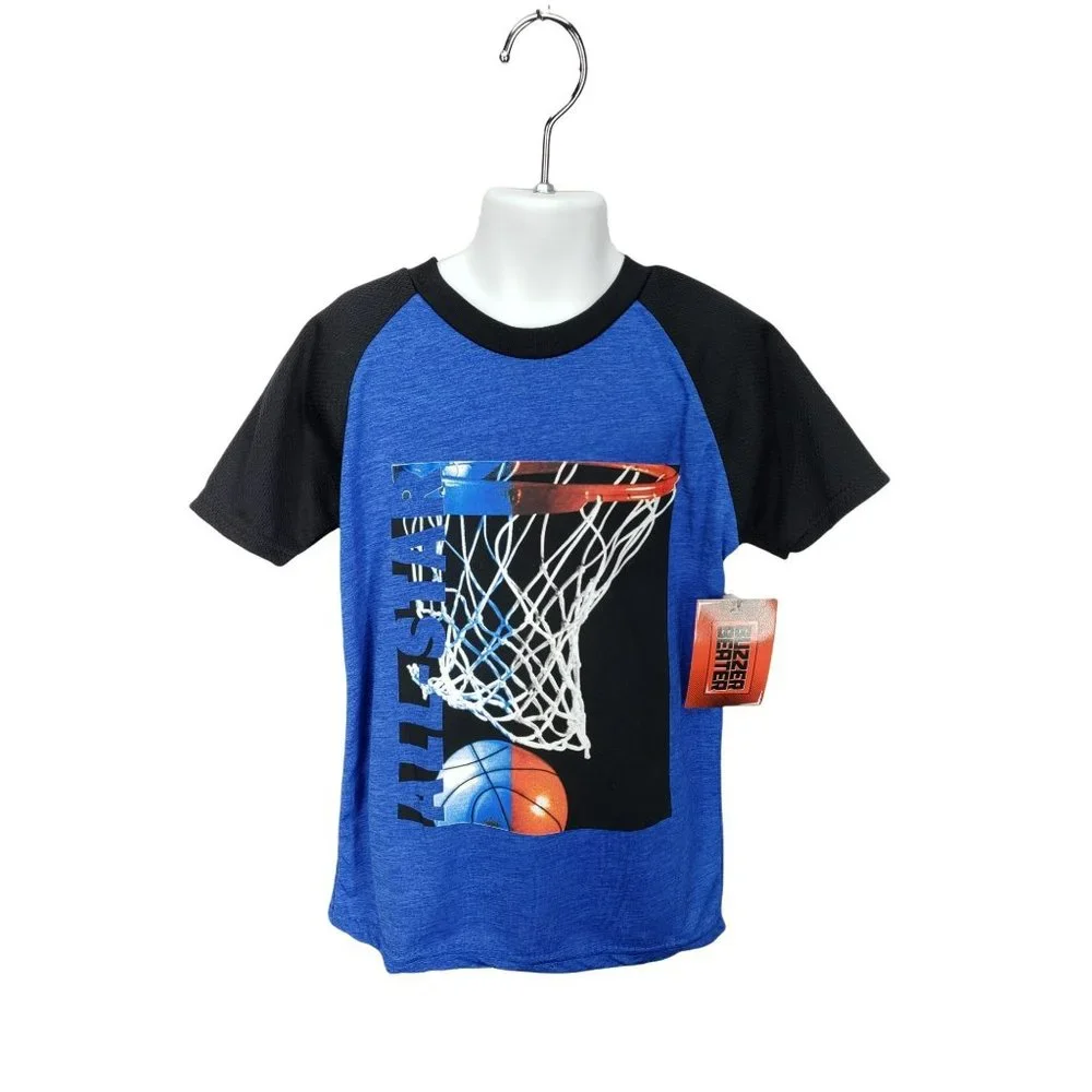 Buzzer Beater Blue athletic Basketball tee‎ shirt size small 6/7